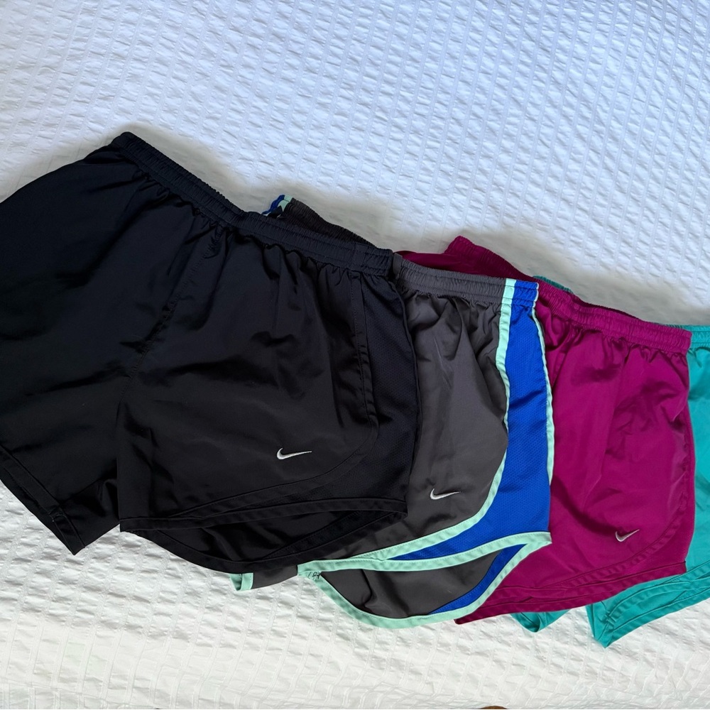 Nike Women's Athletic Lot of 4 Shorts - Black, Gray, Blue, Pink, Teal